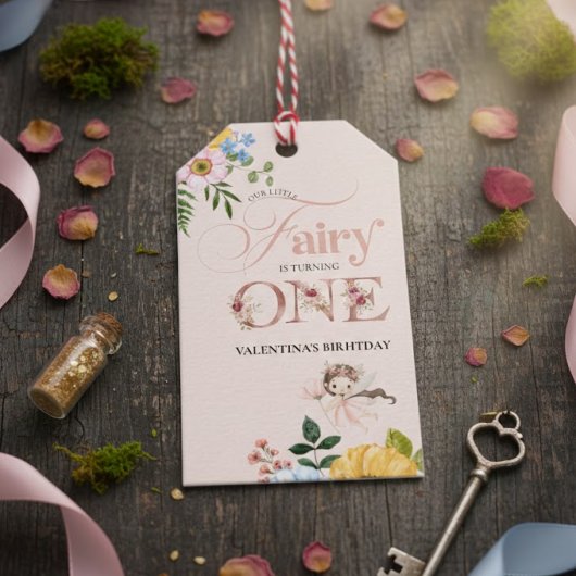 Magical Fairy Floral Garden Pixie Girls Birthday  Geschenkanhänger