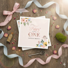 Magical Fairy Floral Garden Pixie Girls Birthday  Serviette