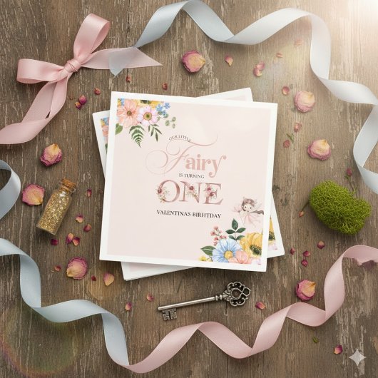 Magical Fairy Floral Garden Pixie Girls Birthday  Serviette