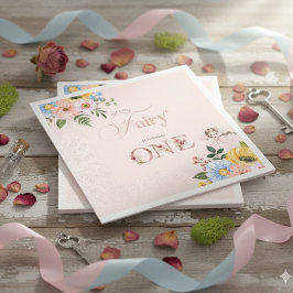 Magical Fairy Floral Garden Pixie Girls Birthday  Serviette