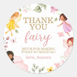 Magical Fairy Floral Geburtstag Danke für Ihre Unt Runder Aufkleber