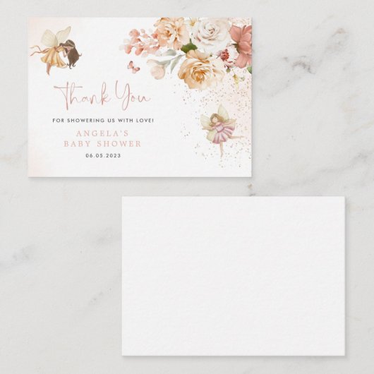 Magical Fairy Garden Baby Dusche Danke Karte (Vorne/Hinten)