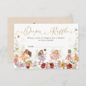 Magical Fairy Garden Blume Baby Diaper Raffles Begleitkarte (Vorne/Hinten)