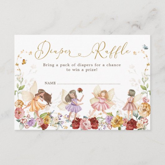Magical Fairy Garden Blume Baby Diaper Raffles Begleitkarte