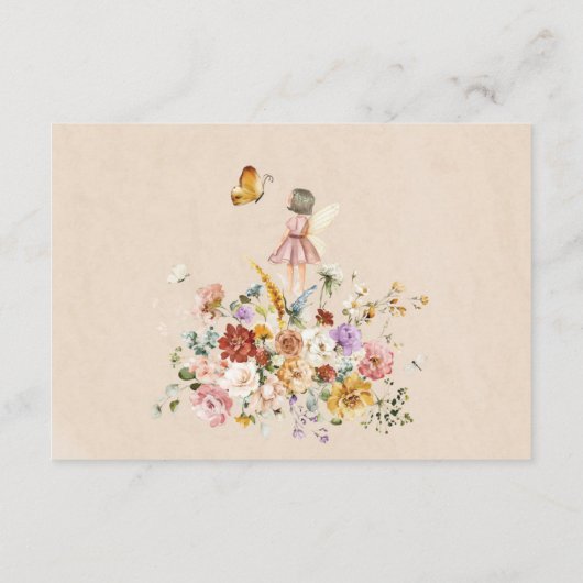 Magical Fairy Garden Blume Baby Diaper Raffles Begleitkarte (Rückseite)