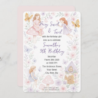 Magical Fairy Garden Geburtstag Einladung