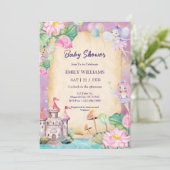 Magical Fairy Garden Princess Castle Baby Shower Einladung (Stehend Vorderseite)