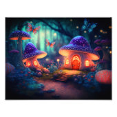 Magical Fairy Garden Schmetterlinge Pilzsaal Hütte Fotodruck (Vorne)
