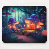 Magical Fairy Garden Schmetterlinge Pilzsaal Hütte Mousepad (Vorne)