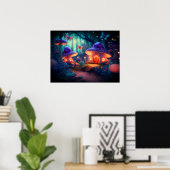 Magical Fairy Garden Schmetterlinge Pilzsaal Hütte Poster (Heimbüro)