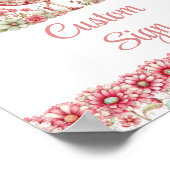 Magical Fairy Girl Blush Floral Birthday Custom   Poster (Ecke)