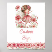 Magical Fairy Girl Blush Floral Birthday Custom   Poster (Vorne)