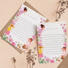 Magical Fairy Girl Time Capsule Note Card Dankeskarte