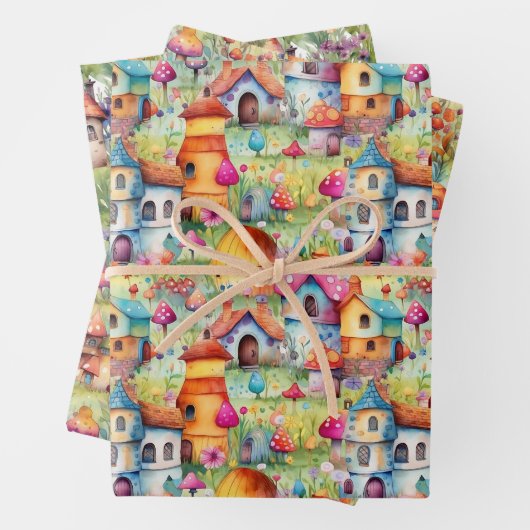 MAGICAL FAIRY HOUSES AND FAIRY VILLAGE GIFT GESCHENKPAPIER SET (Beispiel)