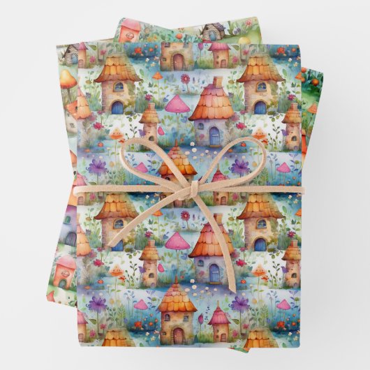 MAGICAL FAIRY HOUSES AND FAIRY VILLAGE GIFT GESCHENKPAPIER SET (Beispiel)