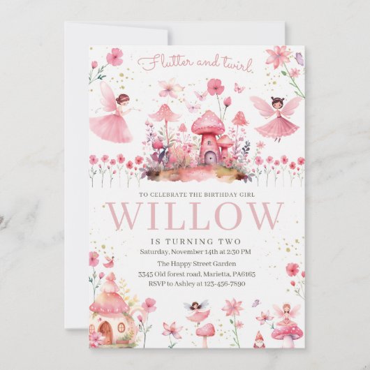 Magical Fairy Invitation for Birthday Tea Party Einladung (Vorderseite)