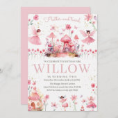 Magical Fairy Invitation for Birthday Tea Party Einladung (Vorne/Hinten)