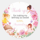 Magical Fairy Labels Geburtstagsdusche Runder Aufkleber (Vorderseite)