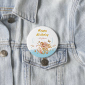 Magical Fairy Mermaid Girl's Birthday Party Button (Beispiel)