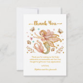 Magical Fairy Mermaid Girl's Birthday Party Dankeskarte (Vorderseite)