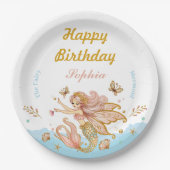 Magical Fairy Mermaid Girl's Birthday Party Pappteller (Vorderseite)