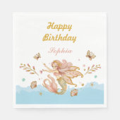 Magical Fairy Mermaid Girl's Birthday Party Serviette (Vorderseite)
