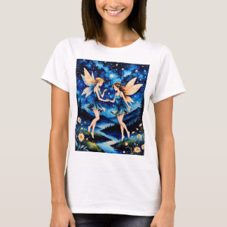 Magical Fairy Night Sky Fantasy Art T - Shirt