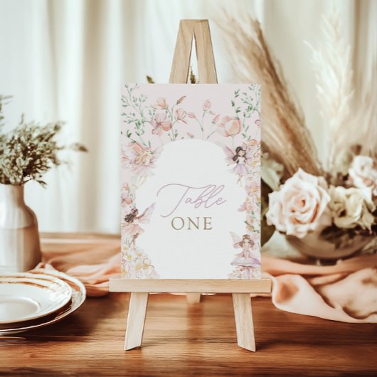 Magical Fairy Pink Floral Girls Geburtstag Tischnummer