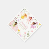 Magical Fairy Princess Verzauberter Garten Geburts Serviette (Ecke)