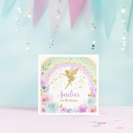 Magical Fairy Rainbow Birthday Napkins Serviette