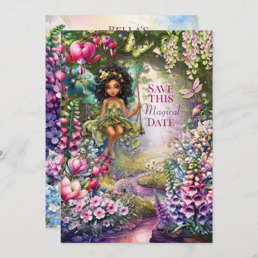 Magical Fairy Rett Date Party Einladung (Vorne/Hinten)