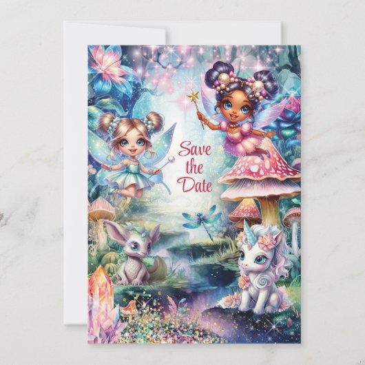 Magical Fairy Save the Date Card Einladung (Vorderseite)