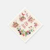 Magical Fairy Strawberry Garden Pixie 1. Geburtsta Serviette (Ecke)