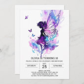 Magical Fairy Tale Birthday Magie Einladung (Vorne/Hinten)