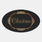 Magical Fairy Tale Fantasy Personalisiert Ovaler Aufkleber (Vorderseite)