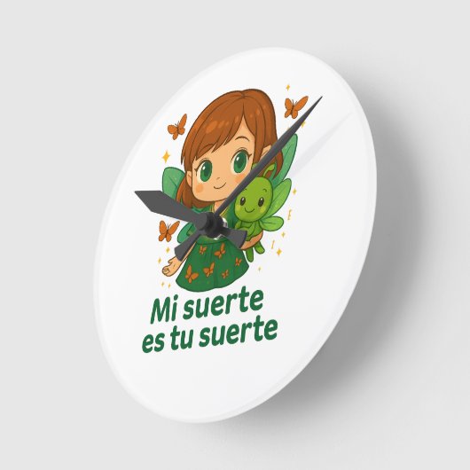 Magical Fairy Wall Clock - ManoMadre Tati Collecti Runde Wanduhr (Winkel)