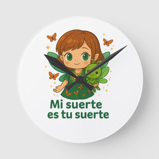 Magical Fairy Wall Clock - ManoMadre Tati Collecti Runde Wanduhr (Vorderseite)