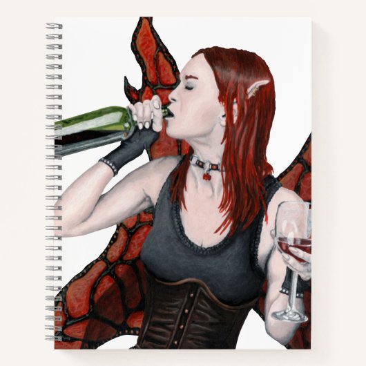 Magical Fairy Wine Bottle Fantasy Art Notebook Notizblock (Vorderseite)