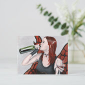 Magical Fairy Wine Flasche Fantasy Kunst, Dichtung Postkarte (Stehend Vorderseite)