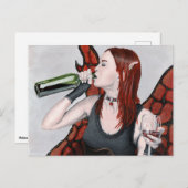 Magical Fairy Wine Flasche Fantasy Kunst, Dichtung Postkarte (Vorne/Hinten)