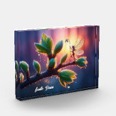 Magical fairy with dewdrop lantern on the branch fotoblock (Links)