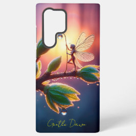 Magical fairy with dewdrop lantern on the branch samsung galaxy hülle