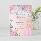 Magical Fairytale Princess Unicorn Einladung (Stehend Vorderseite)