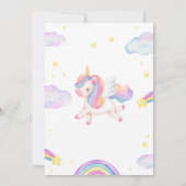 Magical Fairytale Unicorn Rainbow Clouds Einladung (Rückseite)