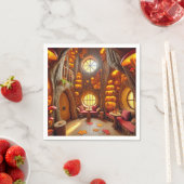 Magical Fall Hollow Tree House Découpage Napkins Serviette (Beispiel)