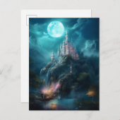 Magical Fantasy Castle Full Moon Postkarte (Vorne/Hinten)