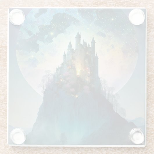 Magical Fantasy Castle Glass Untersetzer (Rückseite)