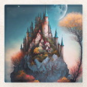 Magical Fantasy Castle Glass Untersetzer (Vorderseite)