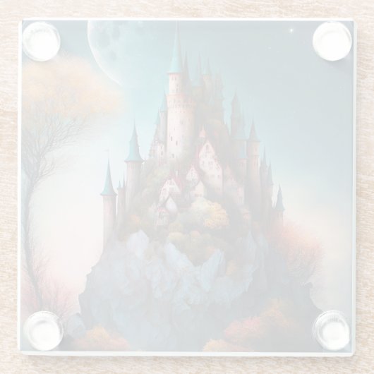 Magical Fantasy Castle Glass Untersetzer (Rückseite)