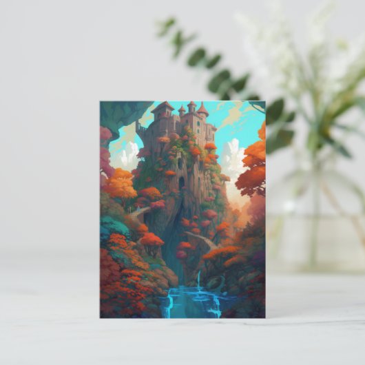 Magical Fantasy Castle Postkarte (Stehend Vorderseite)